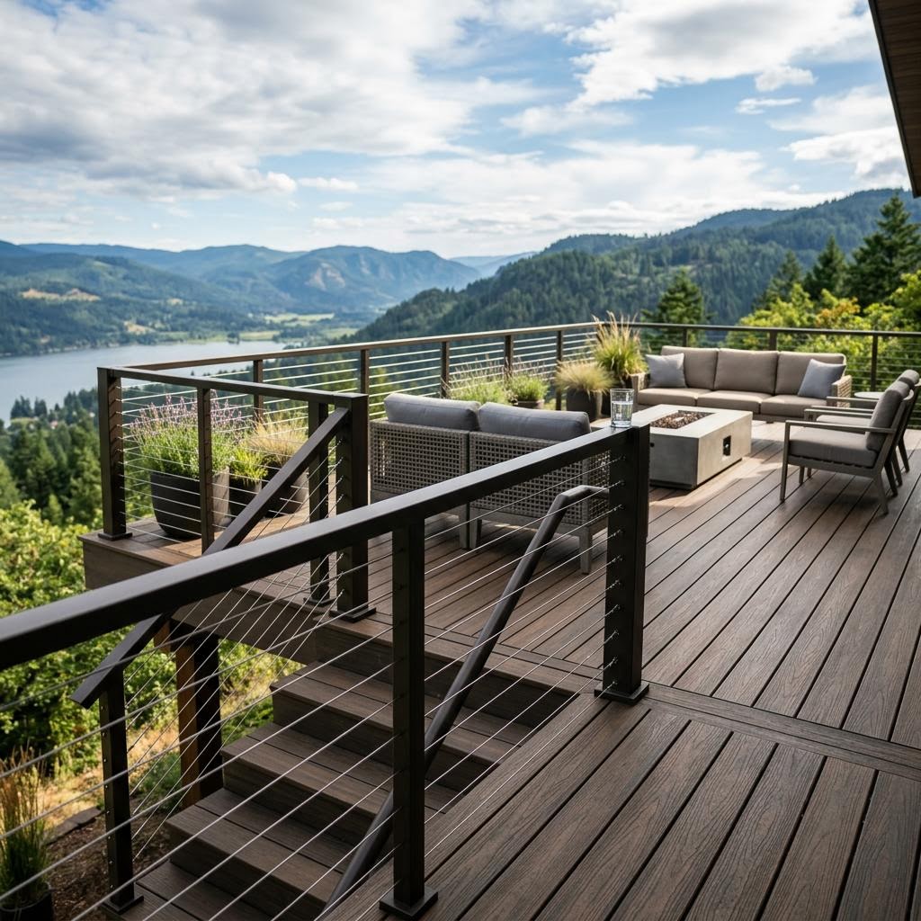 Composite Trex deck installation in Credit River, MN